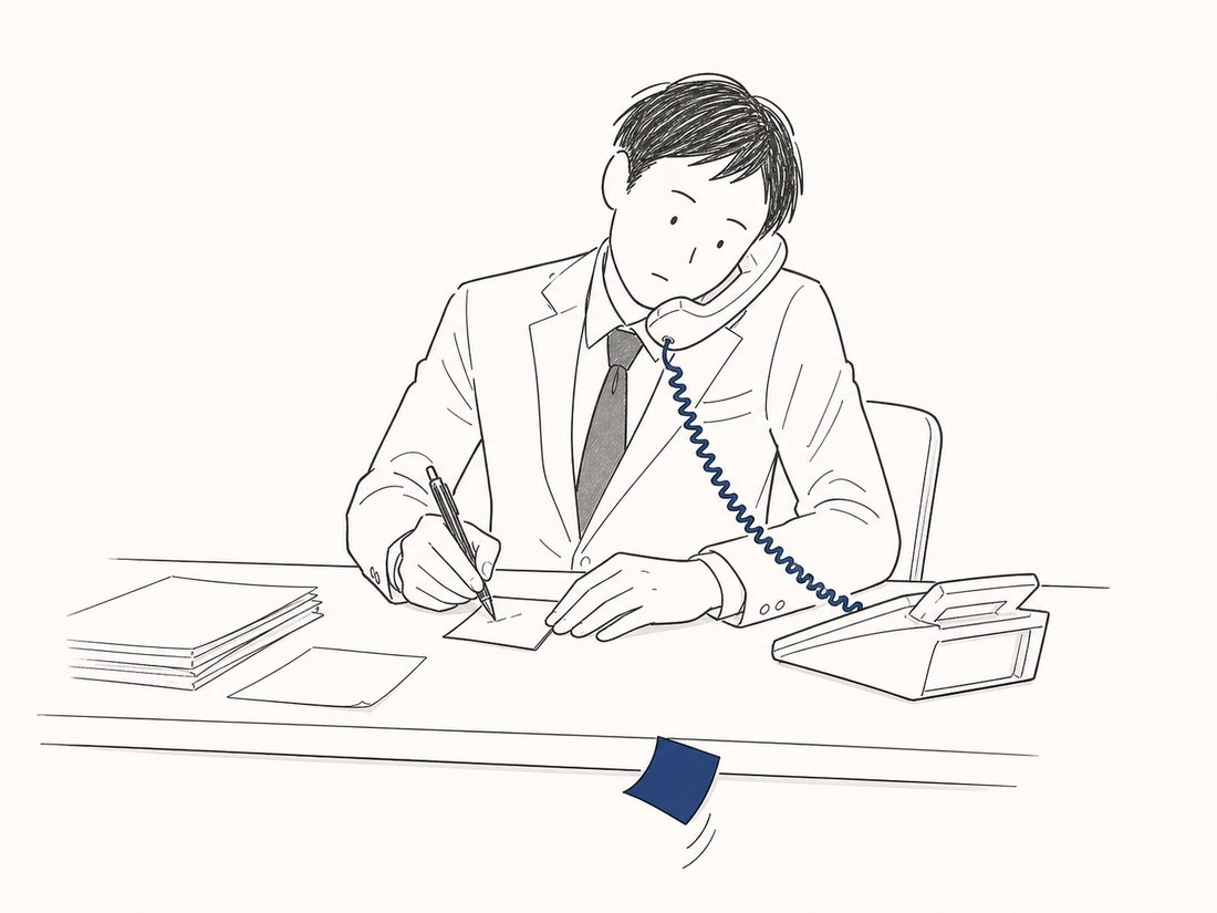 電話で話しながらメモする営業